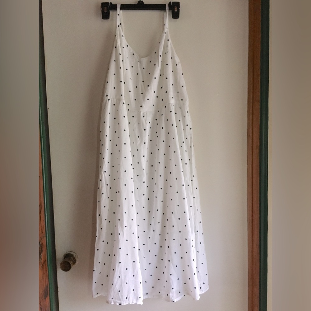 White with black polka dot sundress